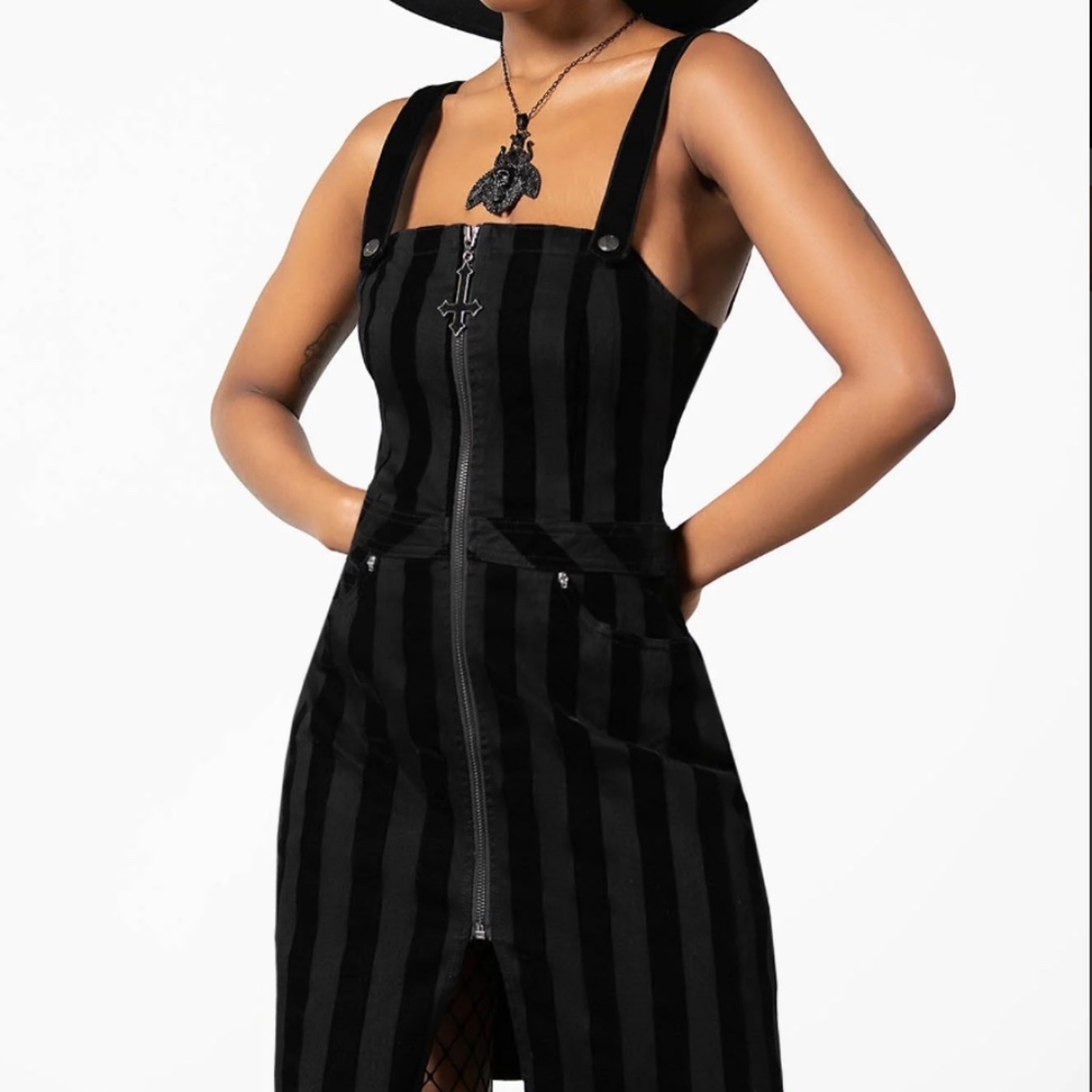 Killstar HOLYSTONE ZIP DRESS